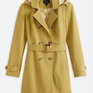NWT 41 Hawthorn Women's Olive Double-Breasted Trench Coat
